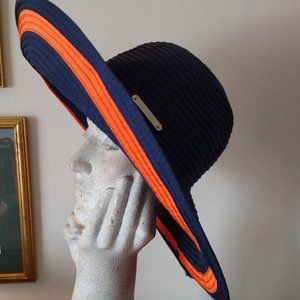 Lauren Ralph Lauren Navy and Orange Sun Hat